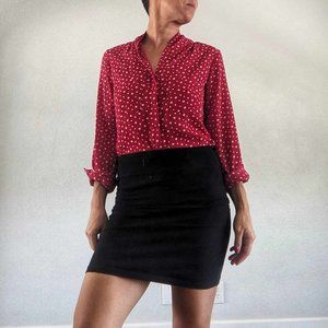 Peter Morrissey - Red Polka Dot Blouse - Size 6